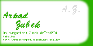 arpad zubek business card